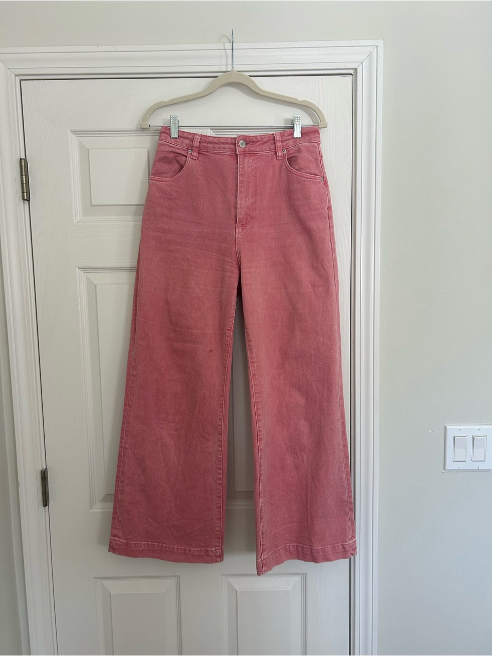 ROLLA'S Wide-Leg High-Waist Jeans in Dusty Rose
